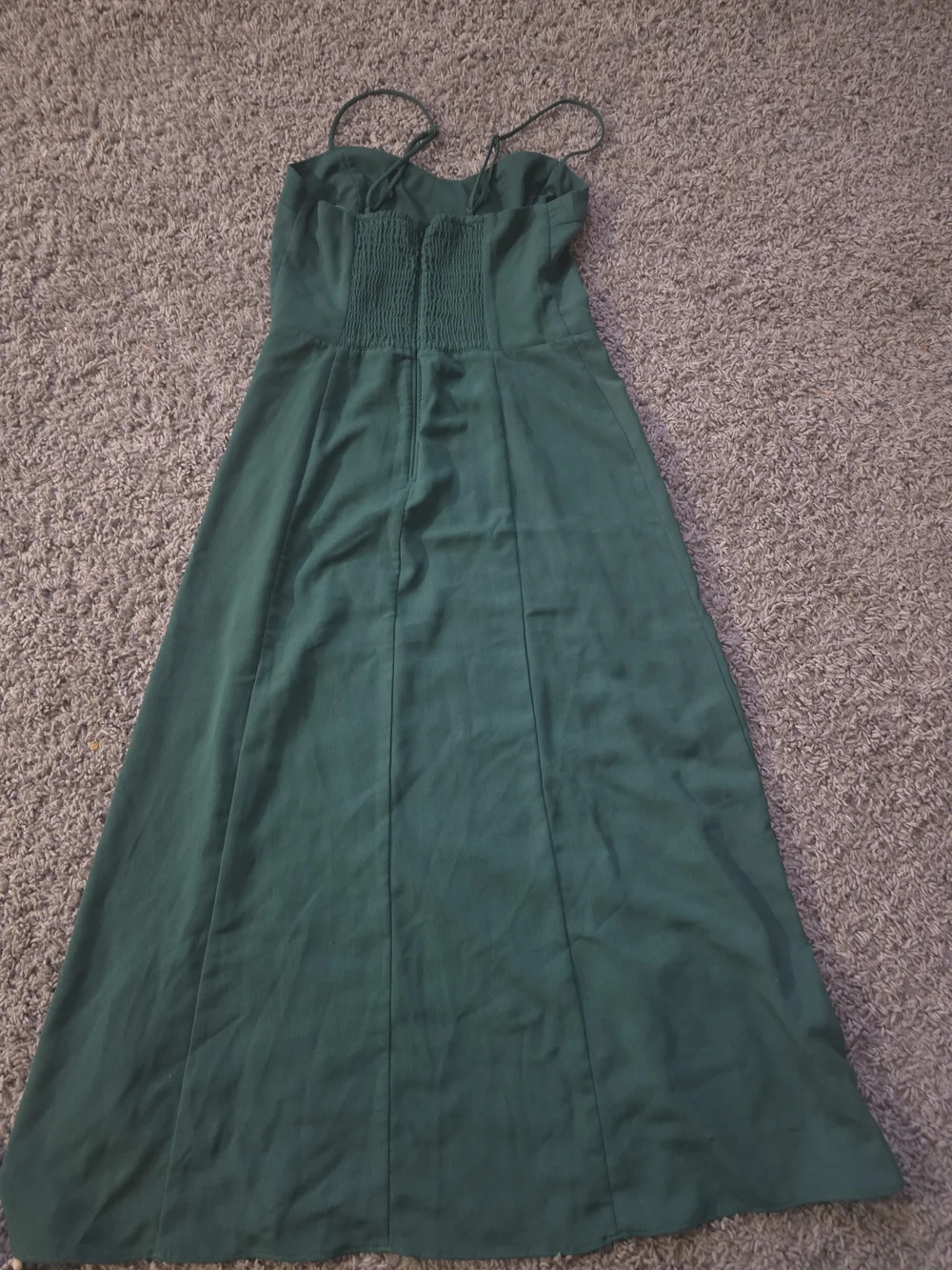 Abercrombie & Fitch Forest Green Spaghetti-Strap Maxi Dress